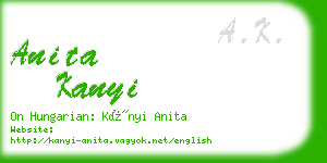anita kanyi business card